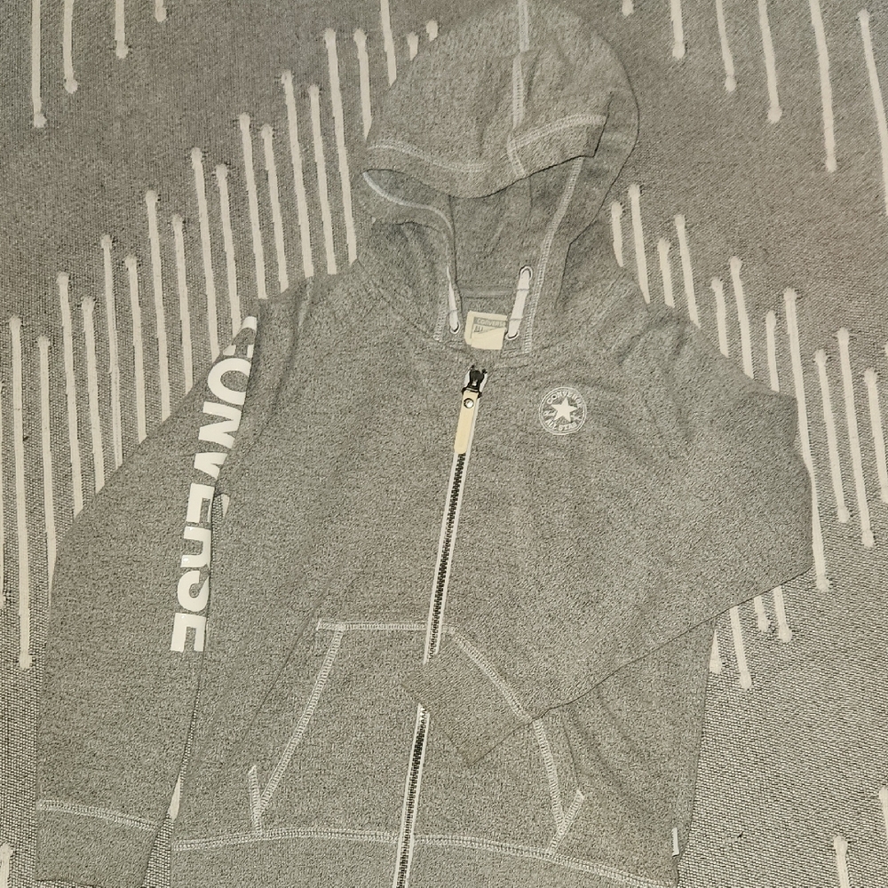 Converse Kids Charcoal Gray Zip-Up Hoodie